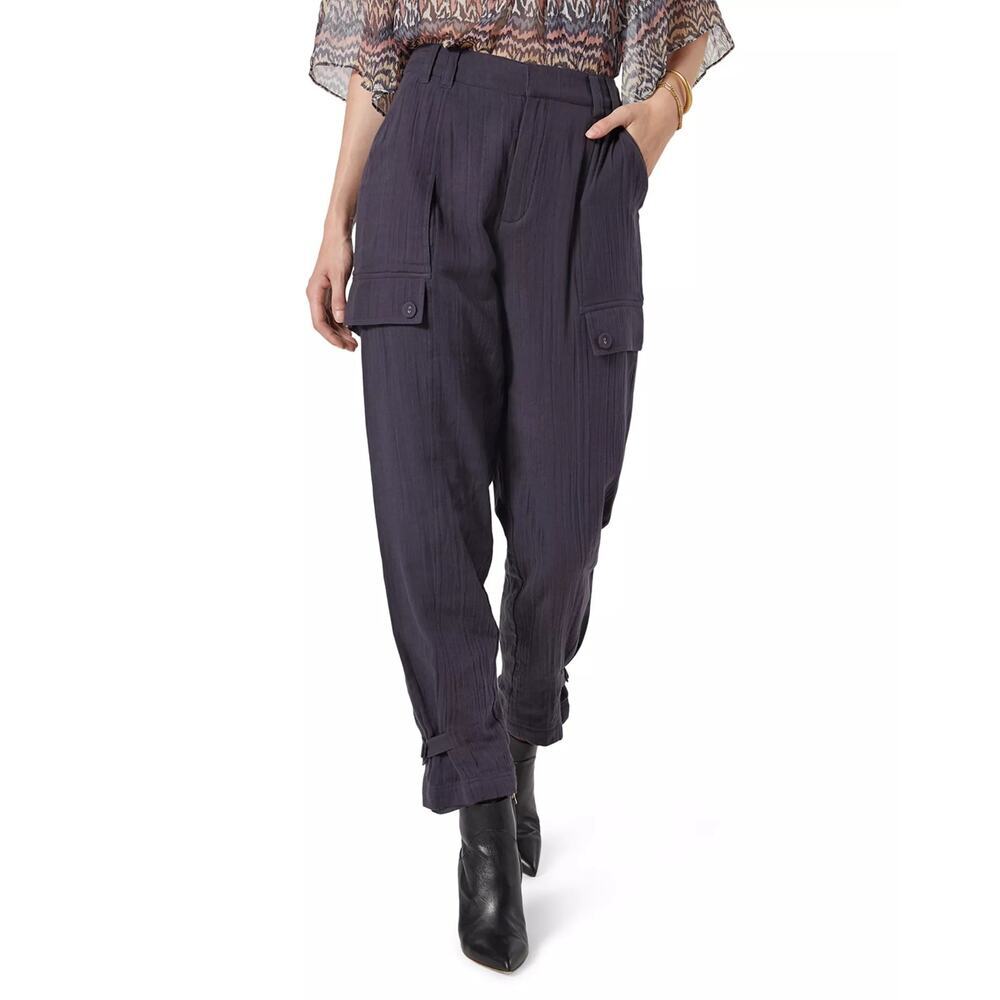 Joie Women's Alexica Cotton Lined Cargo Pants Straight Leg Charcoal Size 00
